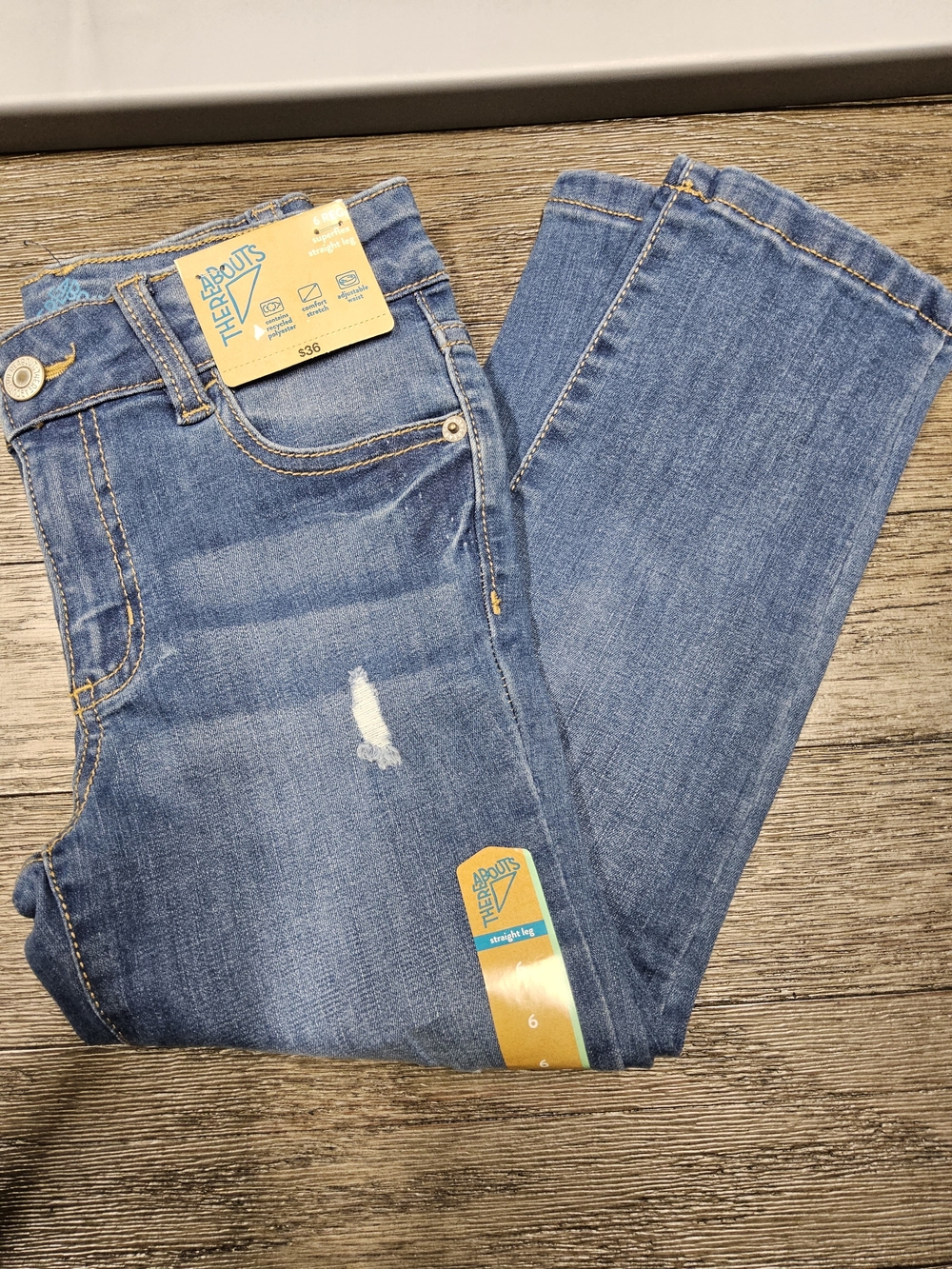 NWT Thereabouts size 6 R Girls' Blue Straight Jeans